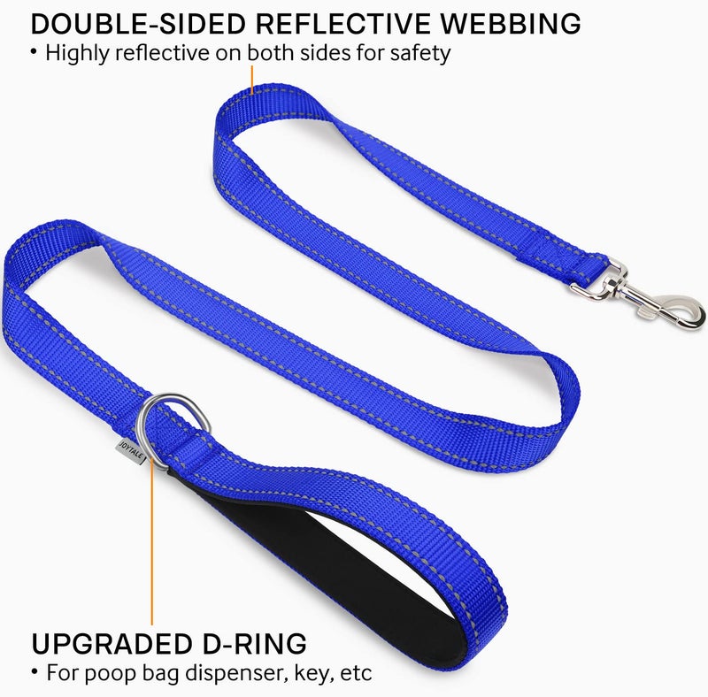 Joytale Double-Sided Reflective Dog Leash, 4 FT, Padded Handle Nylon Heavy Duty Leashes for Small & Medium Dogs Walking, Navy Blue - Image 2
